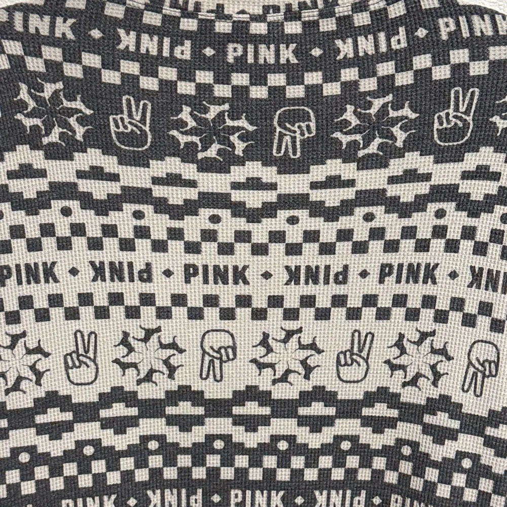 PINK Victoria's Secret Women's Pajama Jumpsuit One Piece Peace Sign Print Size L - Picture 2 of 10